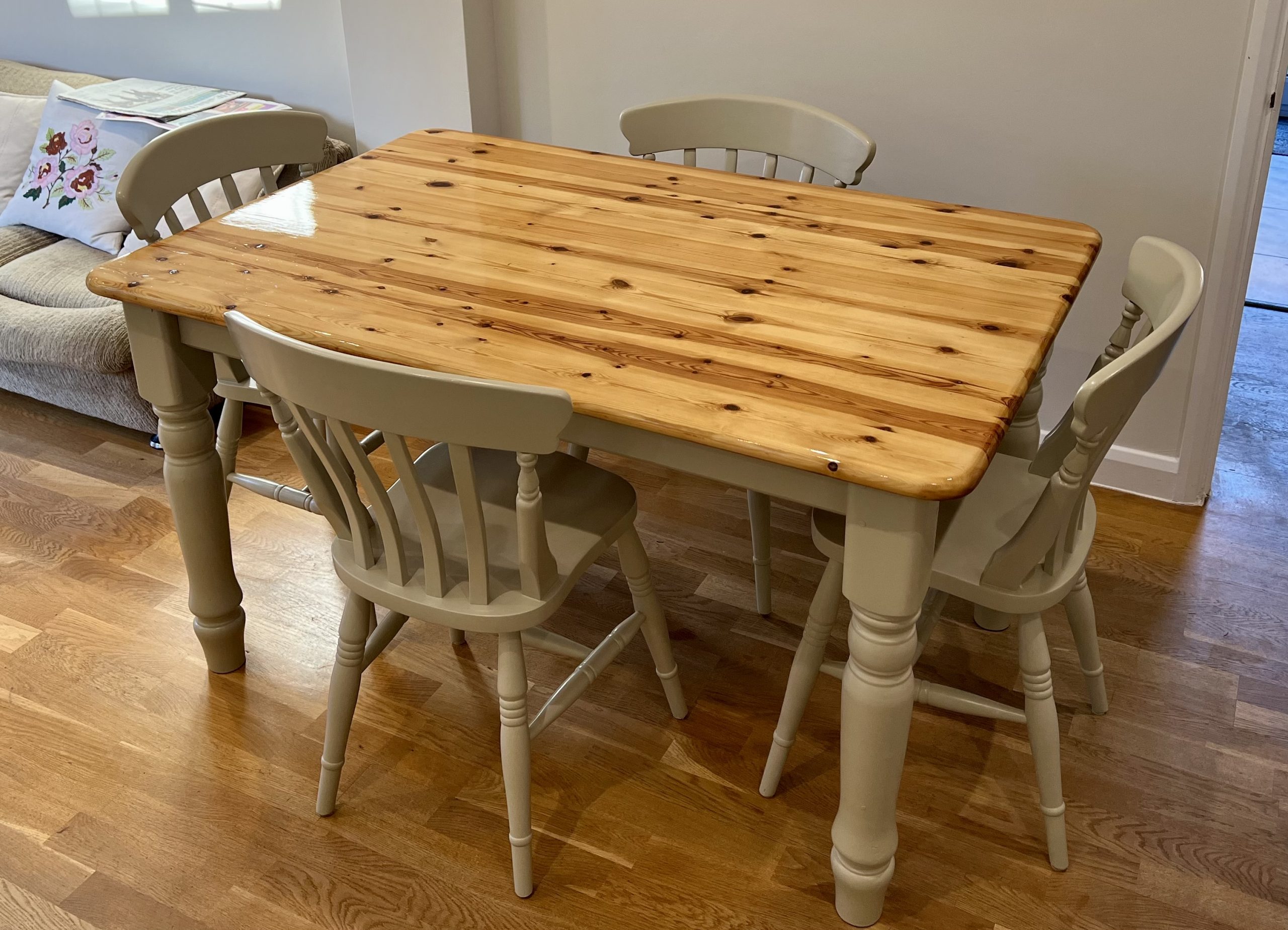 Finished painted table and chairs