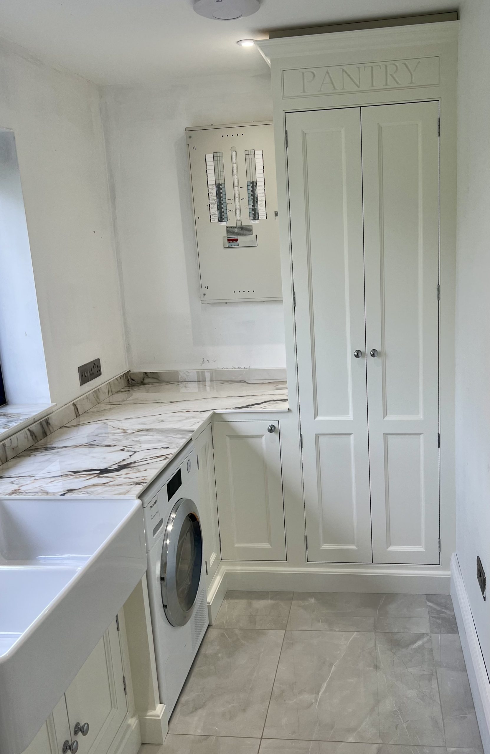 Finished painted utility room