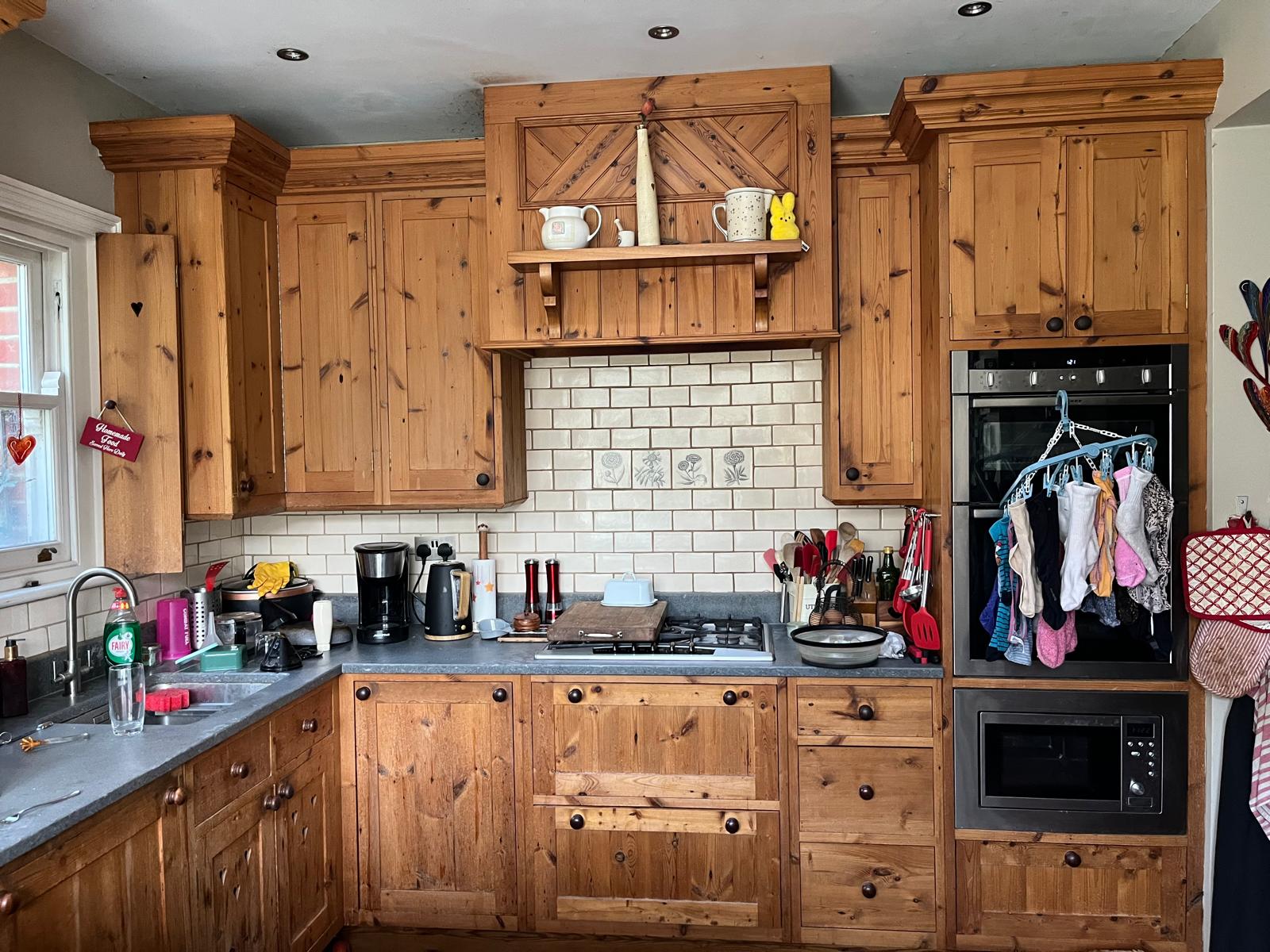 Pine kitchen before painting