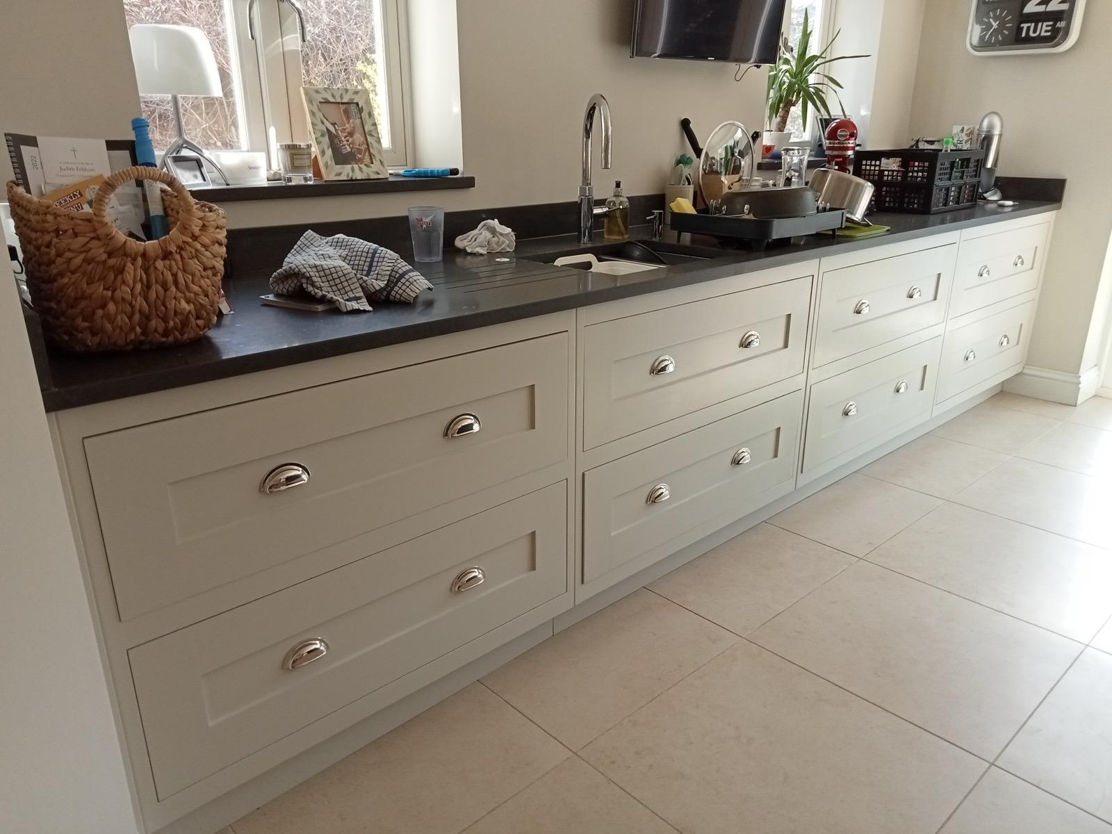 Long run of hand painted draws with cup handles