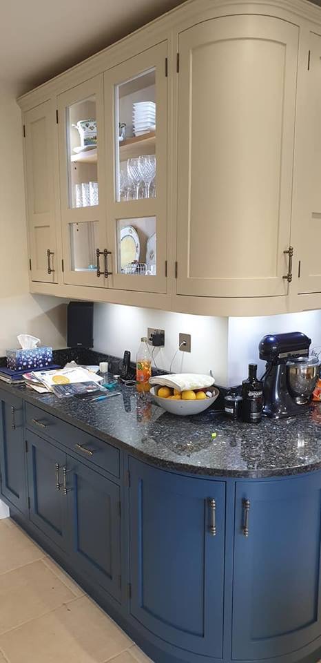 Blue and cream kitchen