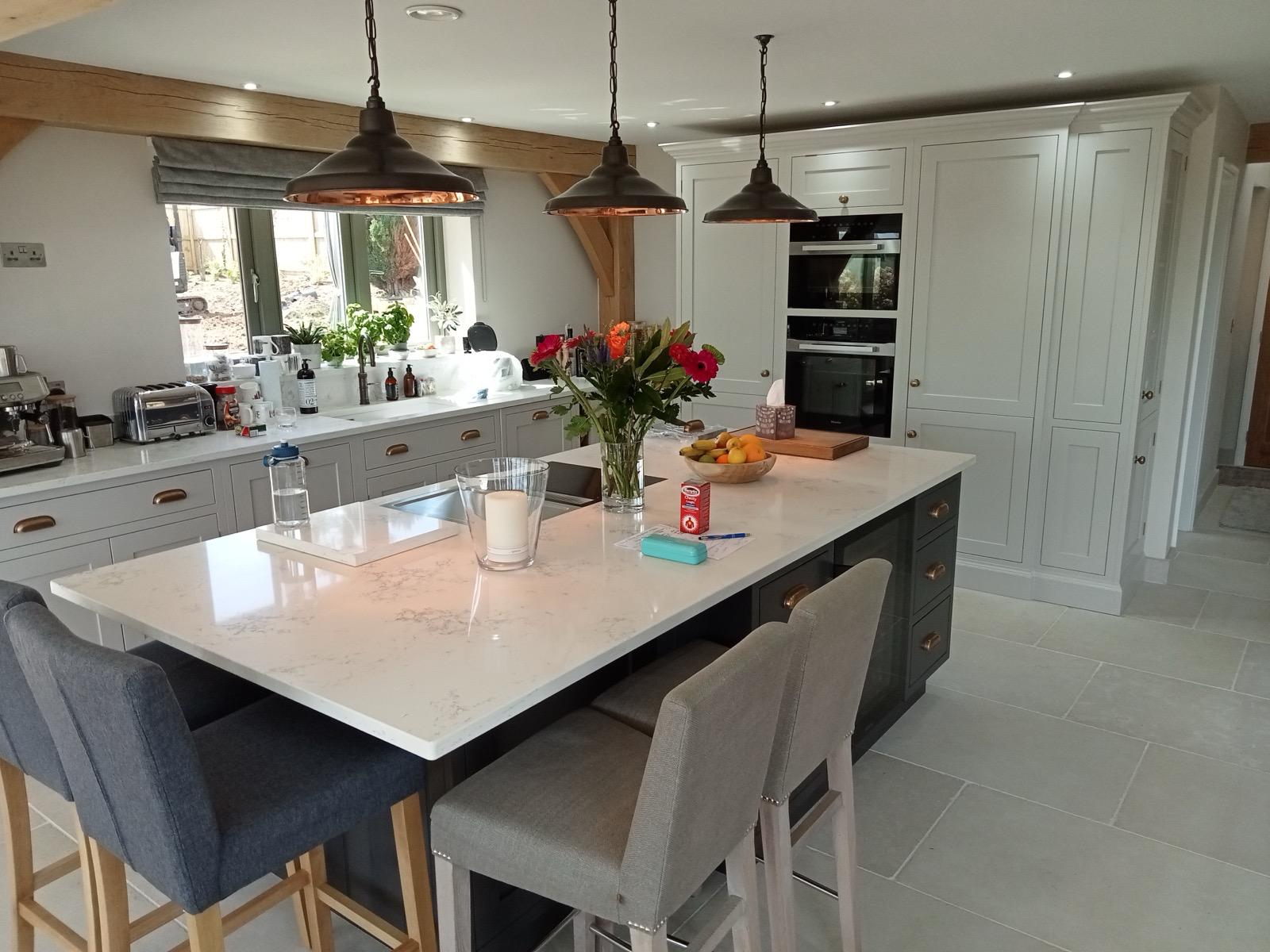 Two tone country hand painted kitchen