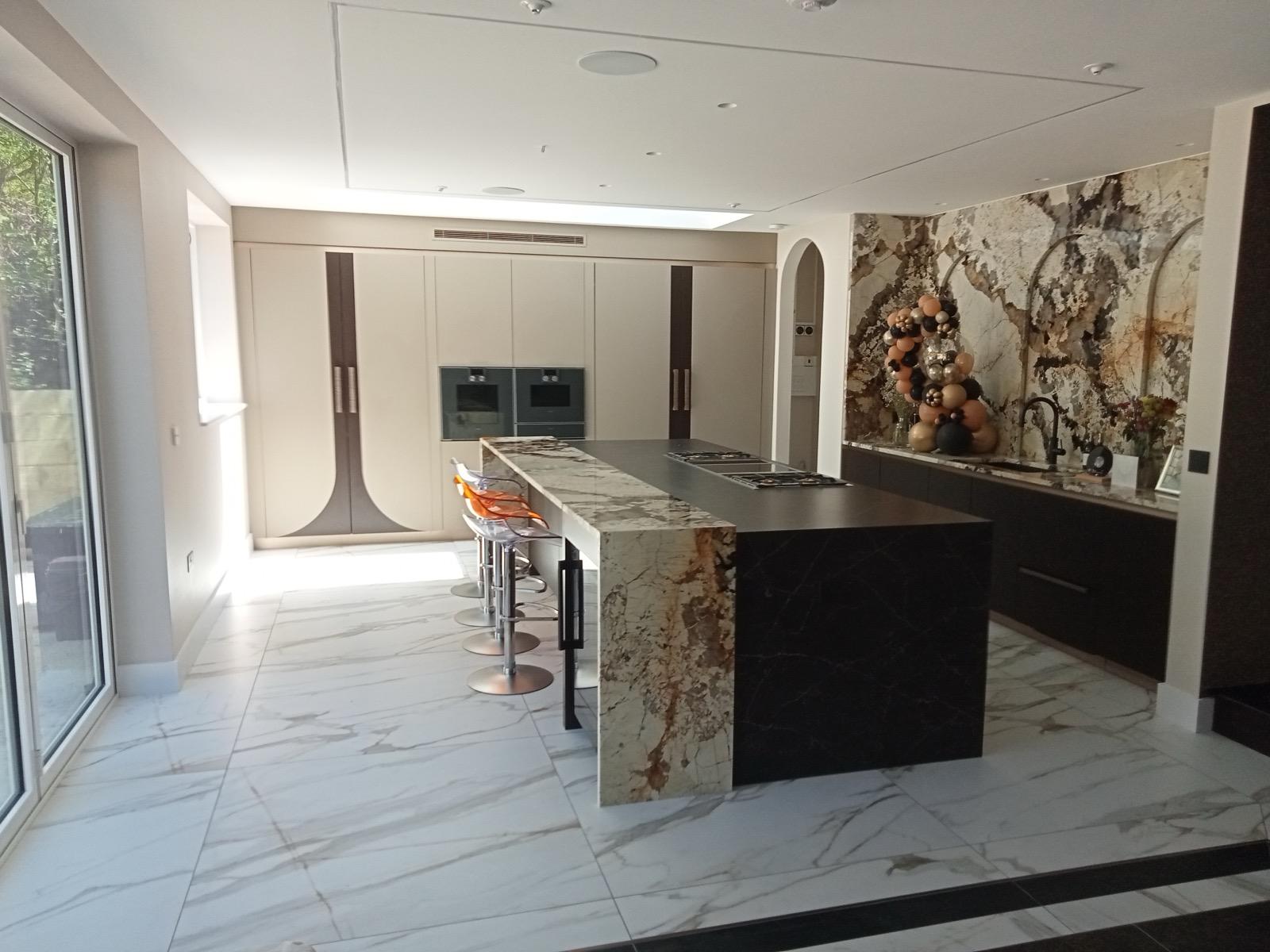 Stunning granite worktops hand painted kitchen